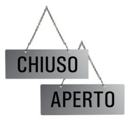 CARTELLO APERTO/CHIUSO 17,5X6,5cm CON CATENELLA