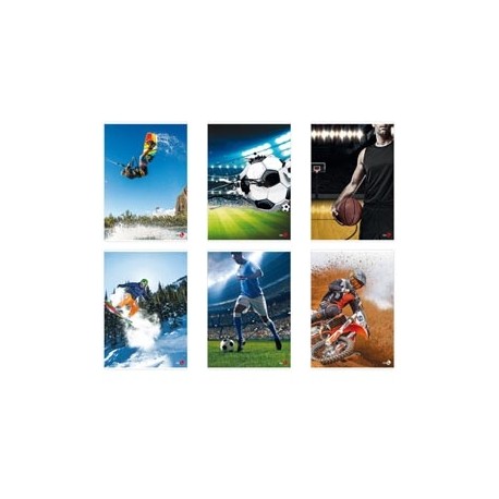 Maxiquaderno Sport fantasia - A4 - 5mm c/margine - 40+2 fogli - 80gr - BM