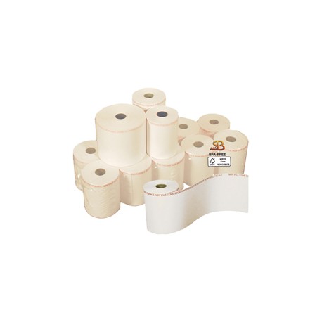 Rotolo per bilancia - 57 mm x 38 m - diametro esterno 82 mm - anima 25 mm - 112 gr - carta termica adesiva BPA free - Sa