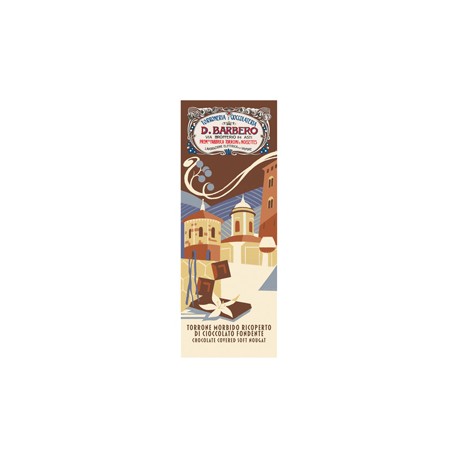 Tavoletta torrone morbido - ricoperto di cioccolato - in astuccio- 170 gr - Barbero