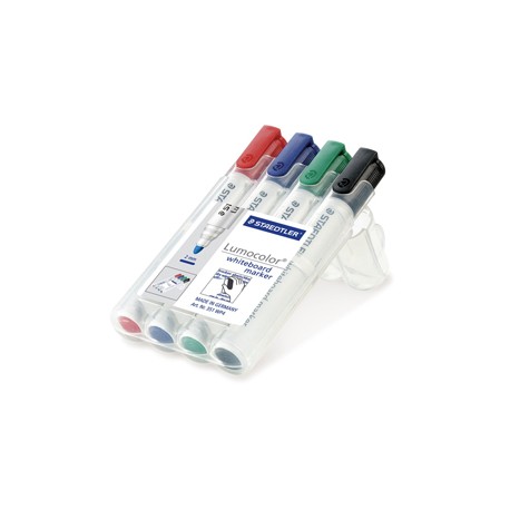 Marcatore Lumocolor whiteboard 351 - tratto 2 mm - colori assortiti - Staedtler - astuccio 4 pezzi