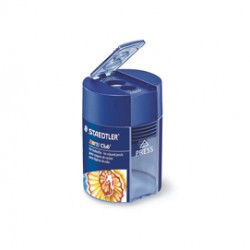 Temperamatite Noris - con contenitore - 2 fori - foro Ø 8,2 - 10,2 mm - blu - Staedtler