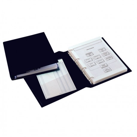 Raccoglitore Sanremo 2000 - 22 x 30 cm - 4 anelli a D 25 mm - dorso 4 cm - nero - Sei Rota