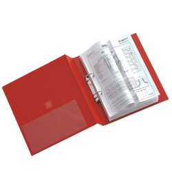 Raccoglitore Stelvio - 2 anelli a Q 65 mm - dorso 9 cm - 22 x 30 cm - rosso - Sei Rota