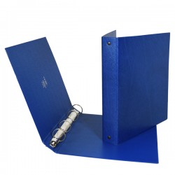 Raccoglitore Stelvio - 4 anelli a R 25 mm - dorso 3 cm -15 x 21 cm - blu - Sei Rota