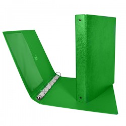 Raccoglitore Stelvio - 22 x 30 cm - 4 anelli a R 25 mm - dorso 3 cm - verde - Sei Rota