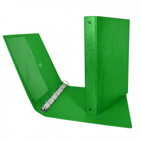 Raccoglitore Stelvio - 4 anelli a R 25 mm - dorso 3 cm - 22 x 30 cm - verde - Sei Rota
