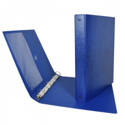 Raccoglitore Stelvio - 4 anelli a R 25 mm - dorso 3 cm - 22 x 30 cm - blu - Sei Rota