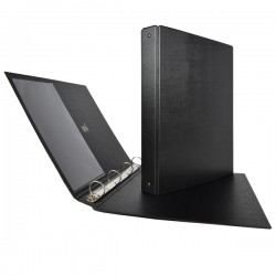 Raccoglitore Stelvio - 22 x 30 cm - 4 anelli a R 25 mm - dorso 3 cm - nero - Sei Rota