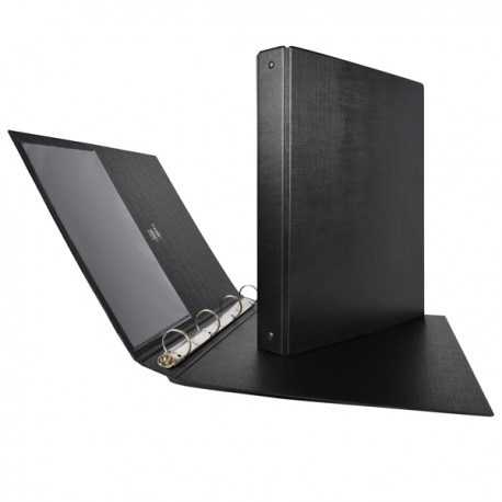 Raccoglitore Stelvio - 4 anelli a R 25 mm - dorso 3 cm - 22 x 30 cm - nero - Sei Rota