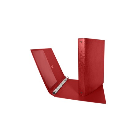 Raccoglitore Stelvio - 4 anelli a R 25 mm - dorso 3 cm - 22 x 30 cm - rosso - Sei Rota