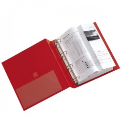 Raccoglitore Stelvio - 4 anelli a R 30 mm - dorso 3,5 cm - 22 x 30 cm - rosso - Sei Rota