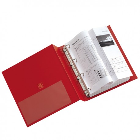 Raccoglitore Stelvio - 22 x 30 cm - 4 anelli a R 30 mm - dorso 3,5 cm - rosso - Sei Rota