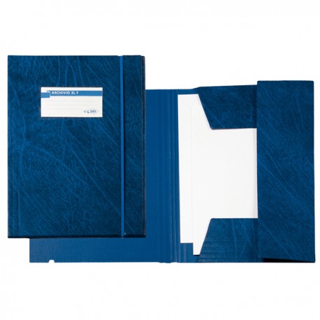 Cartellina 3 lembi Archivio 3L F - con elastico - colpan® - 25 x 35 cm - blu - Sei Rota