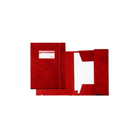 Cartellina 3 lembi Archivio 3L F - con elastico - Colpan® - 25 x 35 cm - rosso - Sei Rota