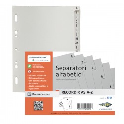 Separatore alfabetico A/Z Record R - PP - 15x21 cm - A5 - grigio - Sei Rota