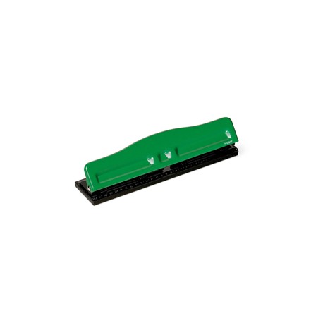 Perforatore 840 - max 8 fogli - 4 fori regolabili - passo 6/8 cm - verde - Lebez