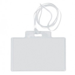 Portanome Pass 3EC - con cordoncino trasparente - 9,5 x 6 cm - PVC - Sei Rota - conf. 100 pezzi