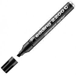 Marcatore permanente 2200C - punta a scalpello - da 1 a 5 mm - nero  - Edding