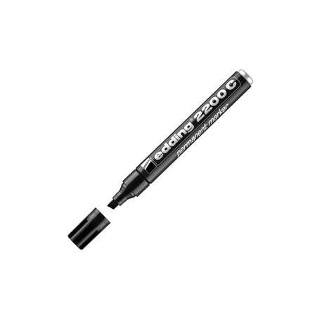 Marcatore permanente 2200C - punta a scalpello - da 1 a 5 mm - nero  - Edding