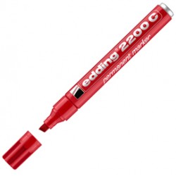 Marcatore permanente 2200C - punta a scalpello - da 1 a 5 mm - rosso  - Edding