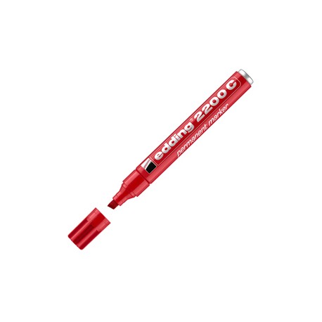 Marcatore permanente 2200C - punta a scalpello - da 1 a 5 mm - rosso  - Edding
