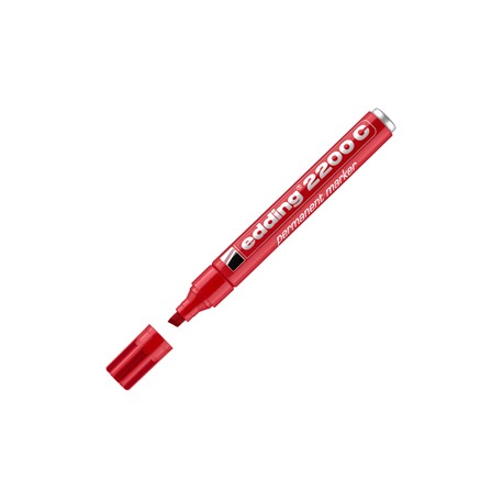 Marcatore permanente Edding 2200c - punta a scalpello - 1,5 - 5 mm - rosso  - Edding