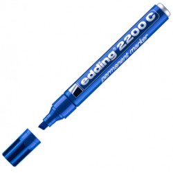 Marcatore permanente 2200C - punta a scalpello - da 1 a 5 mm - blu  - Edding