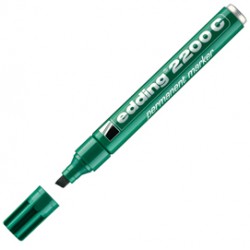 Marcatore permanente 2200C - punta a scalpello - da 1 a 5 mm - verde  - Edding