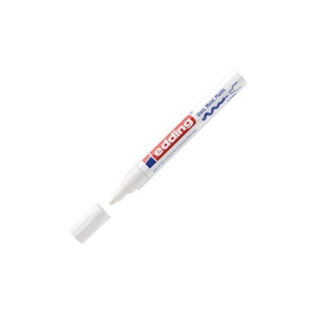 Marcatore permanente a vernice 750 - punta tonda - da 2 a 4 mm - bianco - Edding