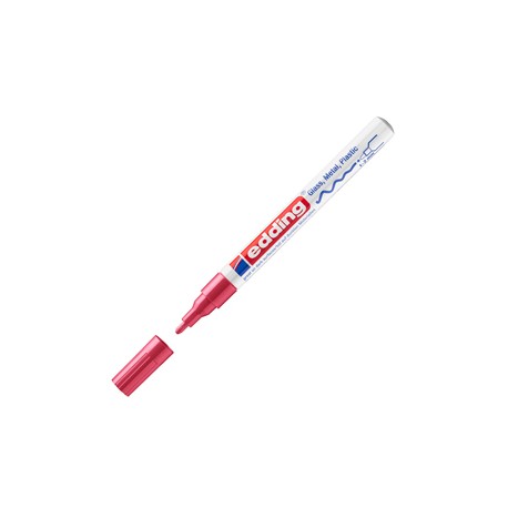 Marcatore permanente a vernice 751 - punta tonda fine - da 1 a 2 mm - rosso - Edding