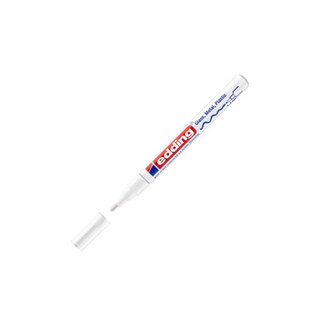 Marcatore permanente a vernice 751 - punta tonda fine - da 1 a 2 mm - bianco - Edding