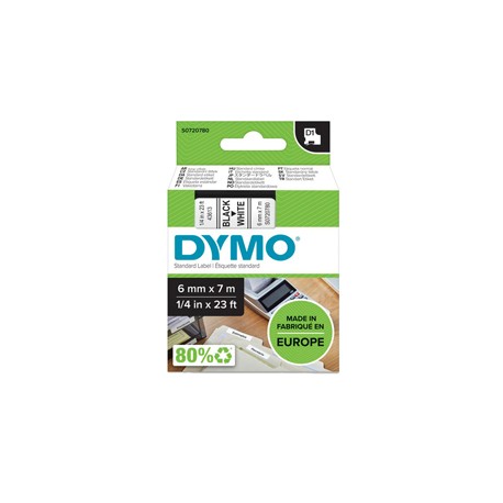 Nastro D1 436130 - 6 mm x 7 mt - nero/bianco - Dymo