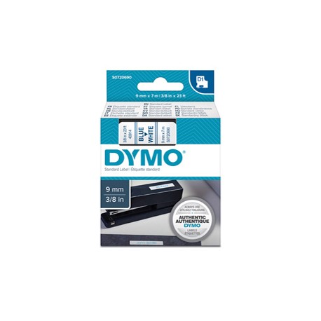 Nastro D1 standard 409140 - 9 mm x 7 mt - PL - blu/bianco - Dymo