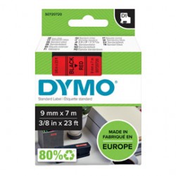 Nastro D1 standard 409170 - 9 mm x 7 mt - PL - nero/rosso - Dymo
