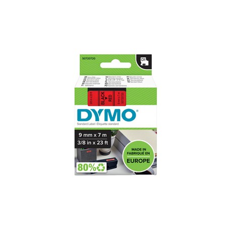 Nastro D1 409170 - 9 mm x 7 mt - nero/rosso - Dymo