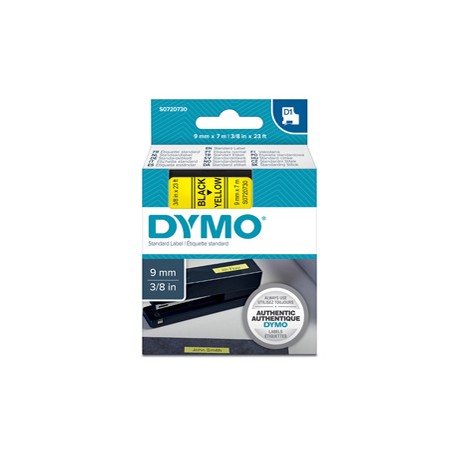 Nastro D1 409180 - 9 mm x 7 mt - nero/giallo - Dymo