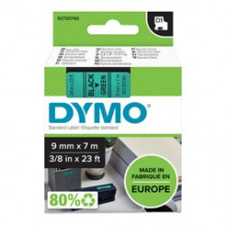 Nastro D1 standard 409190 - 9 mm x 7 mt - PL - nero/verde - Dymo