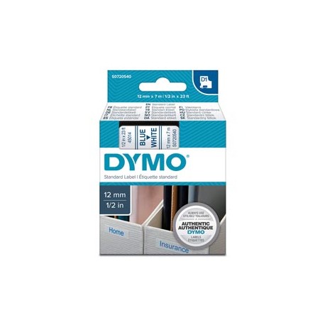 Nastro D1 standard 450140 - 12 mm x 7 mt - PL - blu/bianco - Dymo