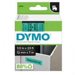 Nastro D1 standard 450190 - 12 mm x 7 mt - PL - nero/verde - Dymo
