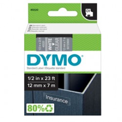 Nastro D1 450200 - 12 mm x 7 mt - bianco/trasparente - Dymo