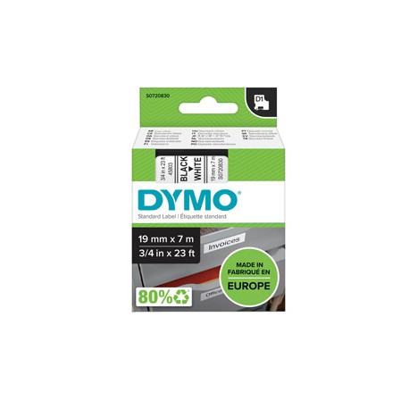 Nastro D1 standard 458030 - 19 mm x 7 mt - PL - nero/bianco - Dymo