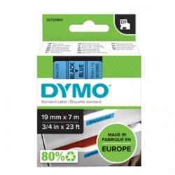 Nastro D1 458060 - 19 mm x 7 mt - nero/blu - Dymo