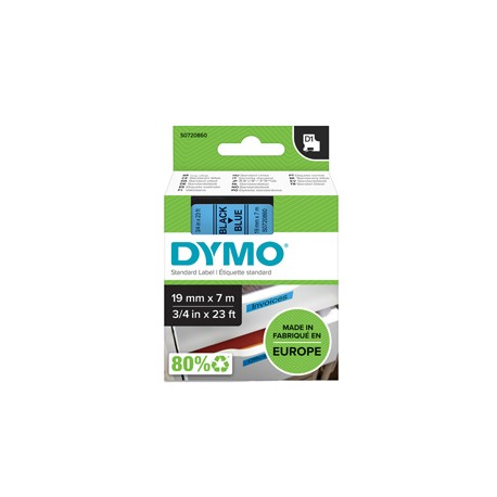 Nastro D1 458060 - 19 mm x 7 mt - nero/blu - Dymo