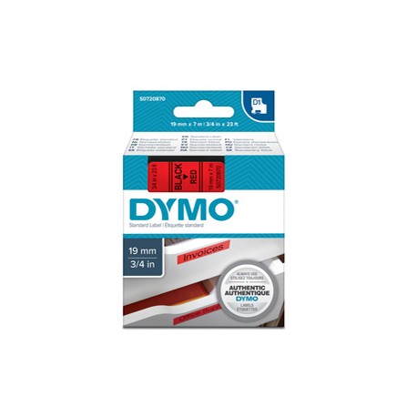 Nastro D1 standard 458070 - 19 mm x 7 mt - PL - nero/rosso - Dymo