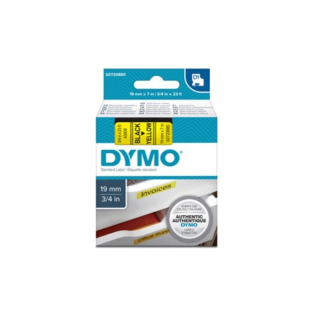 Nastro D1 458080 - 19 mm x 7 mt - nero/giallo - Dymo