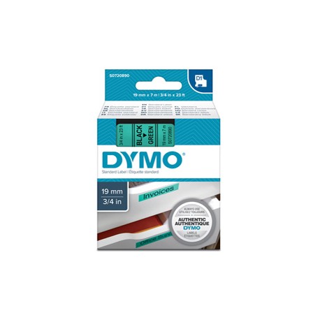 Nastro D1 458090 - 19 mm x 7 mt - nero/verde - Dymo