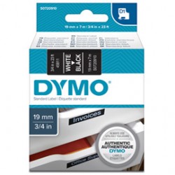 Nastro D1 458110 - 19 mm x 7 mt - bianco/nero - Dymo