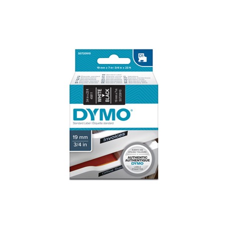 Nastro D1 standard 458110 - 19 mm x 7 mt - PL - bianco/nero - Dymo