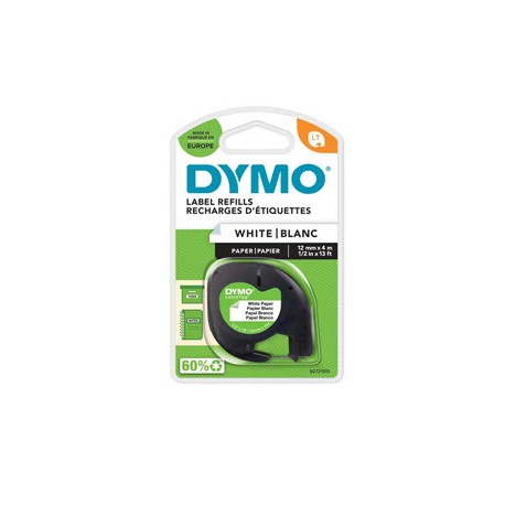 Nastro Letratag  912000 - 12 mm x 4 mt -carta -  bianco - Dymo